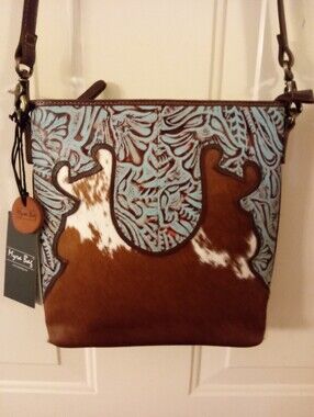 Myra Bag Co Genuine Tooled Leather & Hide Purse